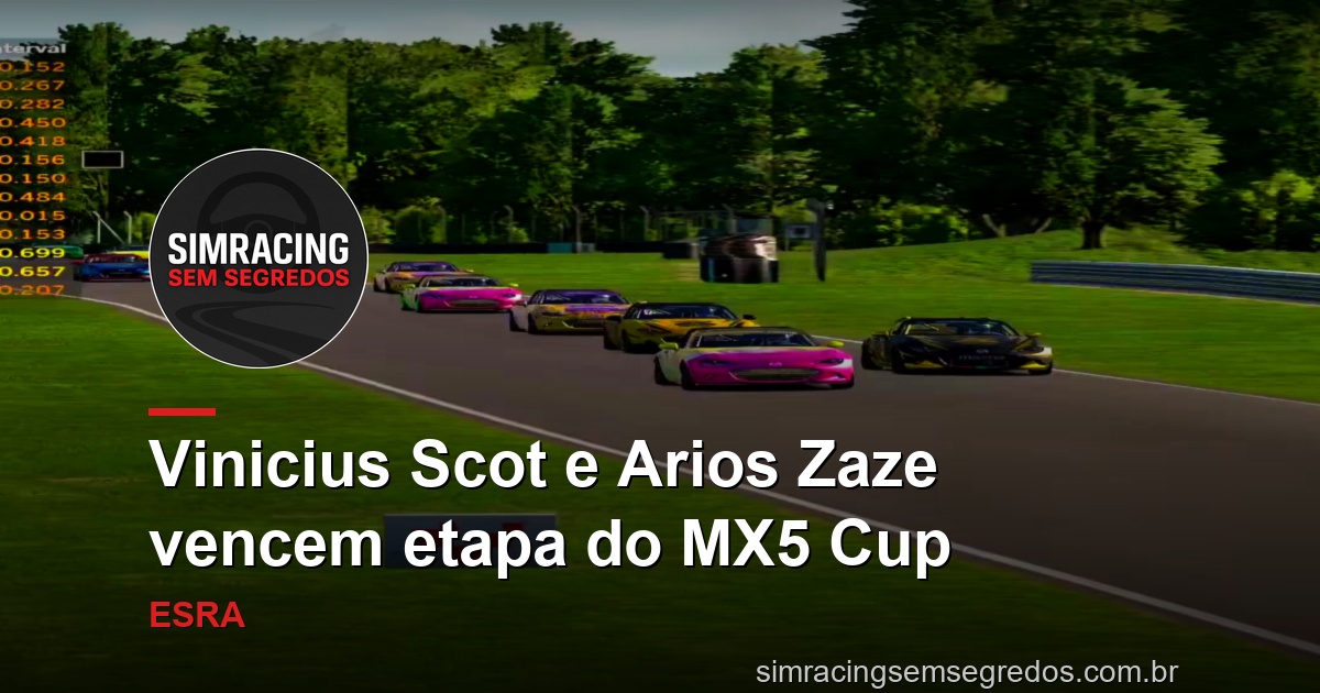 Vinicius Scot e Arios Zaze vencem etapa do MX5 Cup