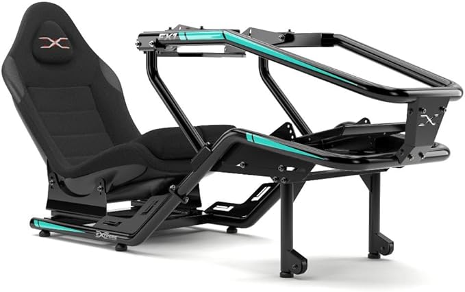 Cockpit FX1 Fórmula 1 Estação Simples Extreme Simracing Cockpit Suporte Para Volante (Preto/Verde)