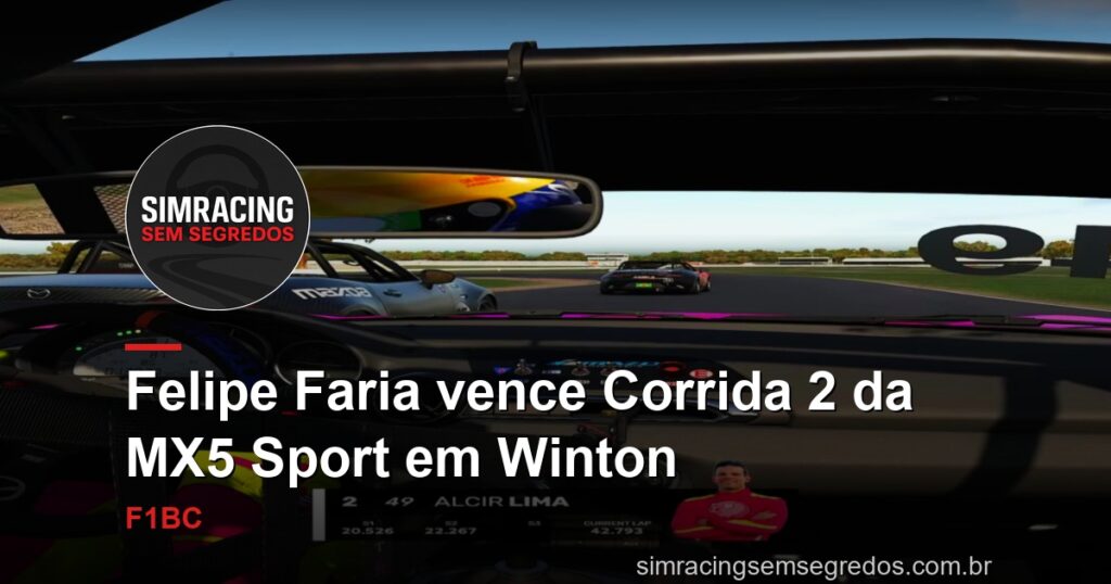 Felipe Faria vence Corrida 2 da MX5 Sport em Winton