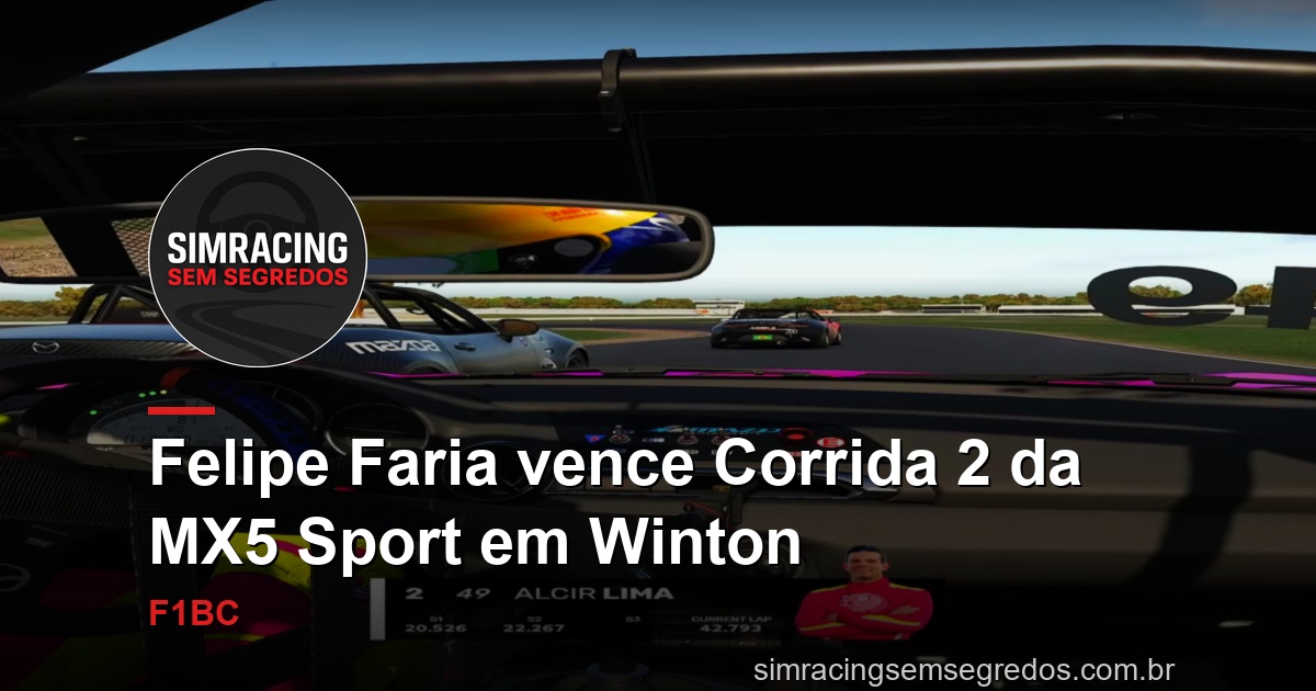 Felipe Faria vence Corrida 2 da MX5 Sport em Winton