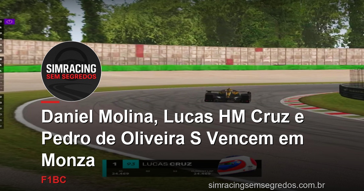 Daniel Molina, Lucas HM Cruz e Pedro de Oliveira S Vencem em Monza