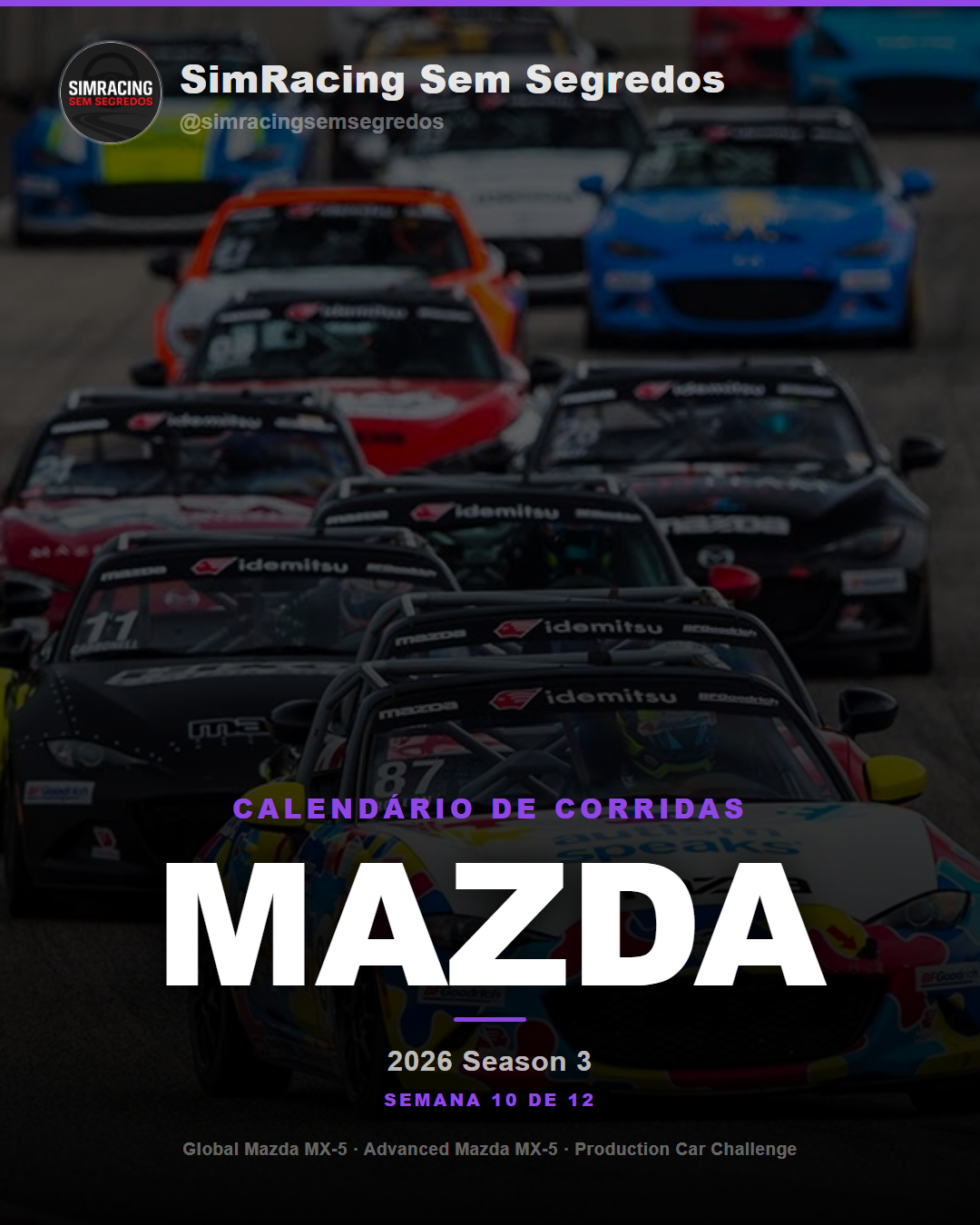 Calendario Mazda — 2026 Season 3