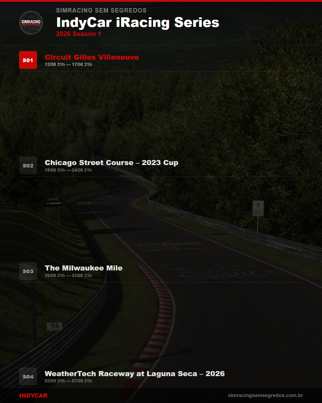 Calendario IndyCar — 2026 Season 3