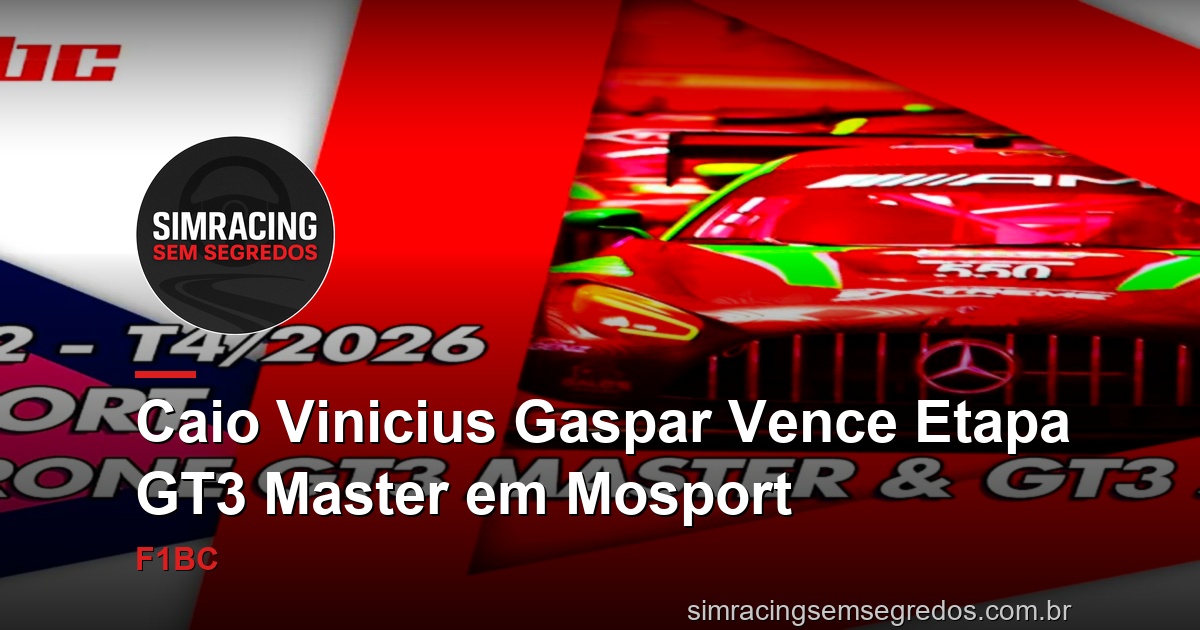 Caio Vinicius Gaspar Vence Etapa GT3 Master em Mosport