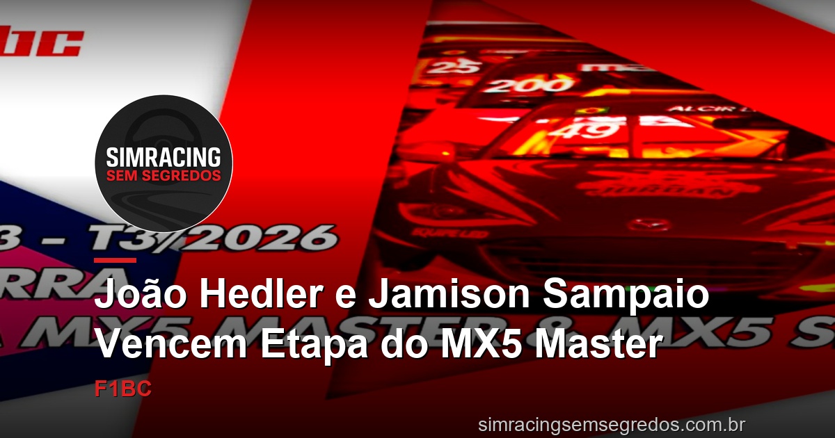 João Hedler e Jamison Sampaio Vencem Etapa do MX5 Master